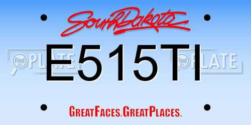 E515TI South Dakota License Plate