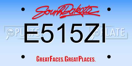 E515ZI South Dakota License Plate