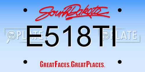 E518TI South Dakota License Plate