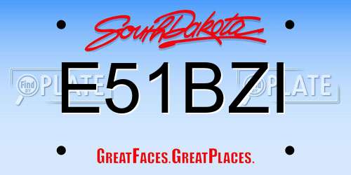 E51BZI South Dakota License Plate