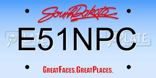 E51NPC South Dakota License Plate