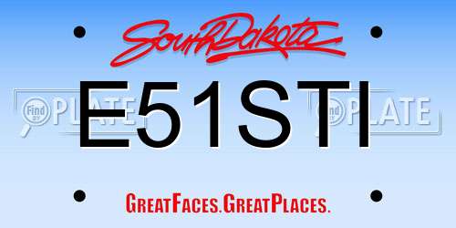 E51STI South Dakota License Plate