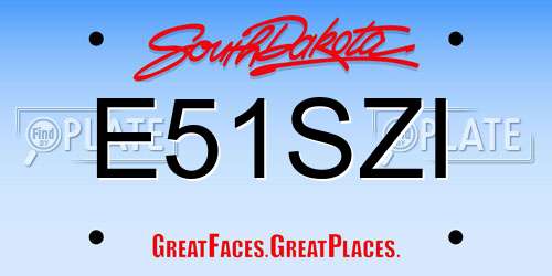 E51SZI South Dakota License Plate