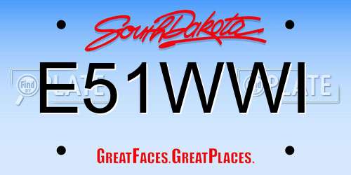 E51WWI South Dakota License Plate