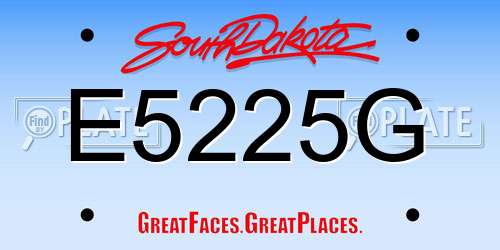 E5225G South Dakota License Plate