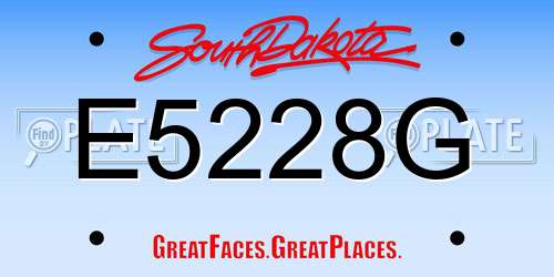 E5228G South Dakota License Plate