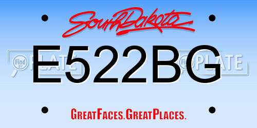 E522BG South Dakota License Plate