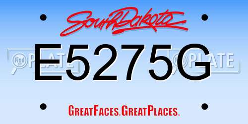 E5275G South Dakota License Plate