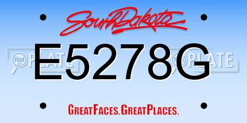 E5278G South Dakota License Plate