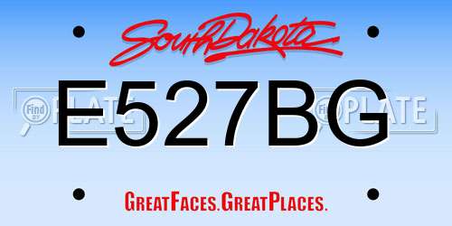 E527BG South Dakota License Plate