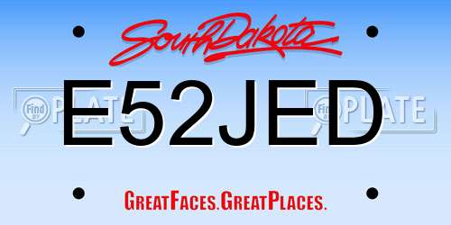 E52JED South Dakota License Plate