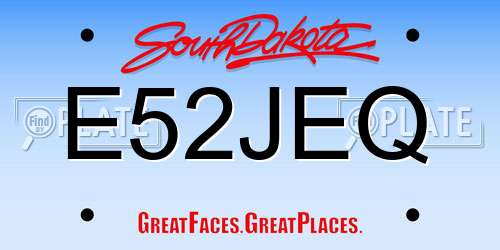 E52JEQ South Dakota License Plate