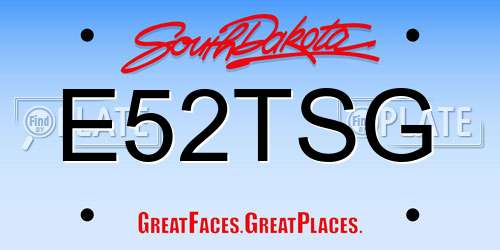 E52TSG South Dakota License Plate