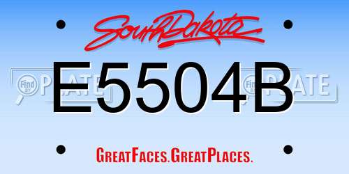 E5504B South Dakota License Plate