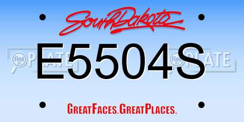 E5504S South Dakota License Plate