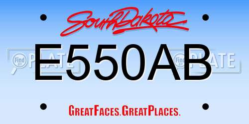 E550AB South Dakota License Plate