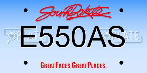 E550AS South Dakota License Plate