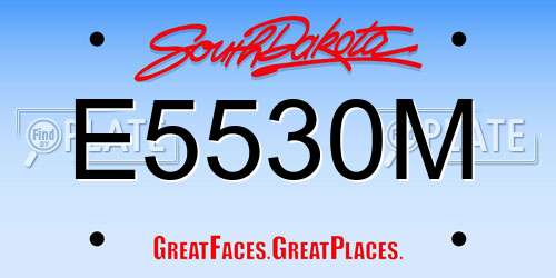 E5530M South Dakota License Plate