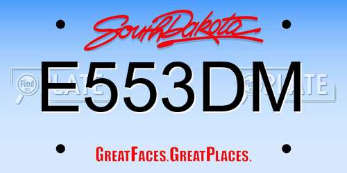 E553DM South Dakota License Plate