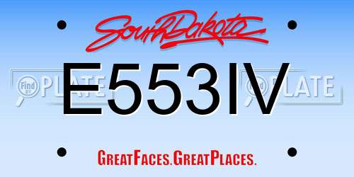 E553IV South Dakota License Plate