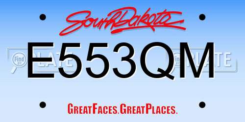 E553QM South Dakota License Plate