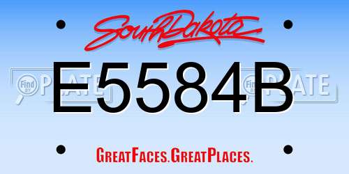 E5584B South Dakota License Plate