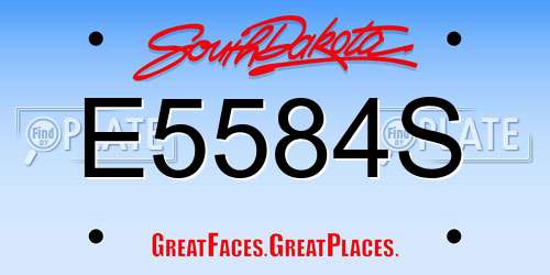 E5584S South Dakota License Plate