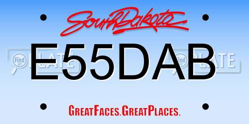 E55DAB South Dakota License Plate