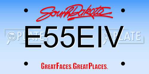 E55EIV South Dakota License Plate