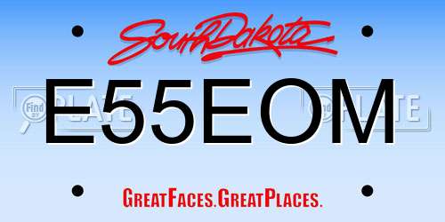 E55EOM South Dakota License Plate
