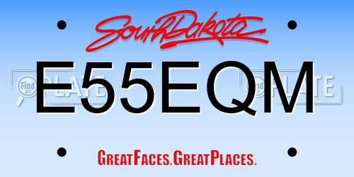 E55EQM South Dakota License Plate