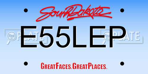 E55LEP South Dakota License Plate