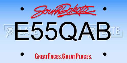 E55QAB South Dakota License Plate