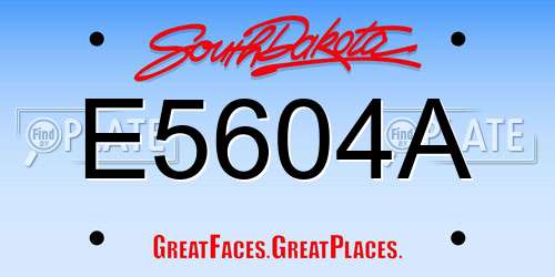E5604A South Dakota License Plate