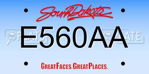E560AA South Dakota License Plate