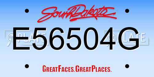 E56504G South Dakota License Plate