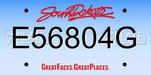 E56804G South Dakota License Plate