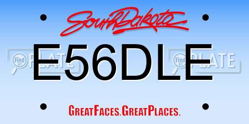 E56DLE South Dakota License Plate