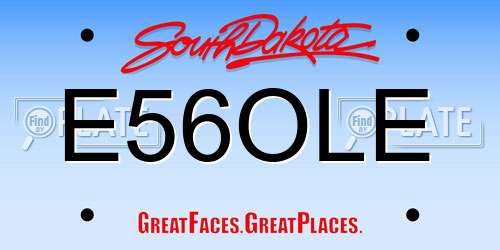 E56OLE South Dakota License Plate