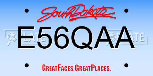 E56QAA South Dakota License Plate
