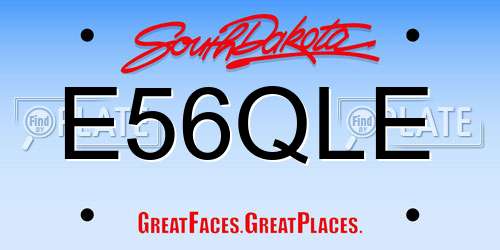 E56QLE South Dakota License Plate