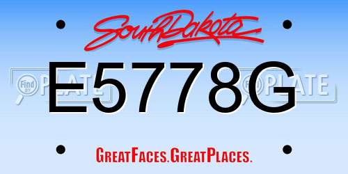 E5778G South Dakota License Plate