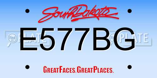 E577BG South Dakota License Plate