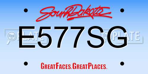 E577SG South Dakota License Plate