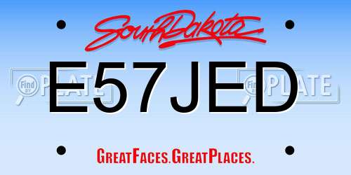 E57JED South Dakota License Plate