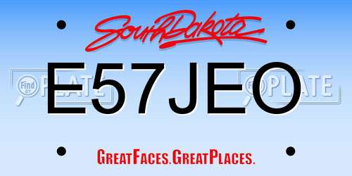 E57JEO South Dakota License Plate