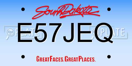 E57JEQ South Dakota License Plate