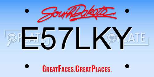 E57LKY South Dakota License Plate