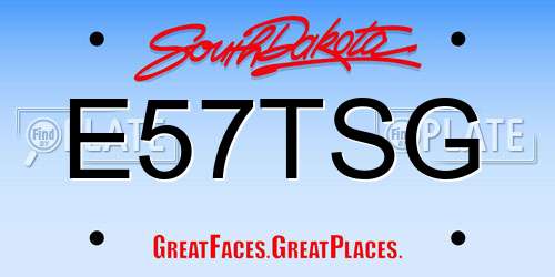 E57TSG South Dakota License Plate