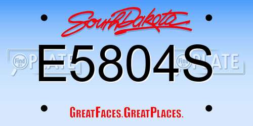 E5804S South Dakota License Plate